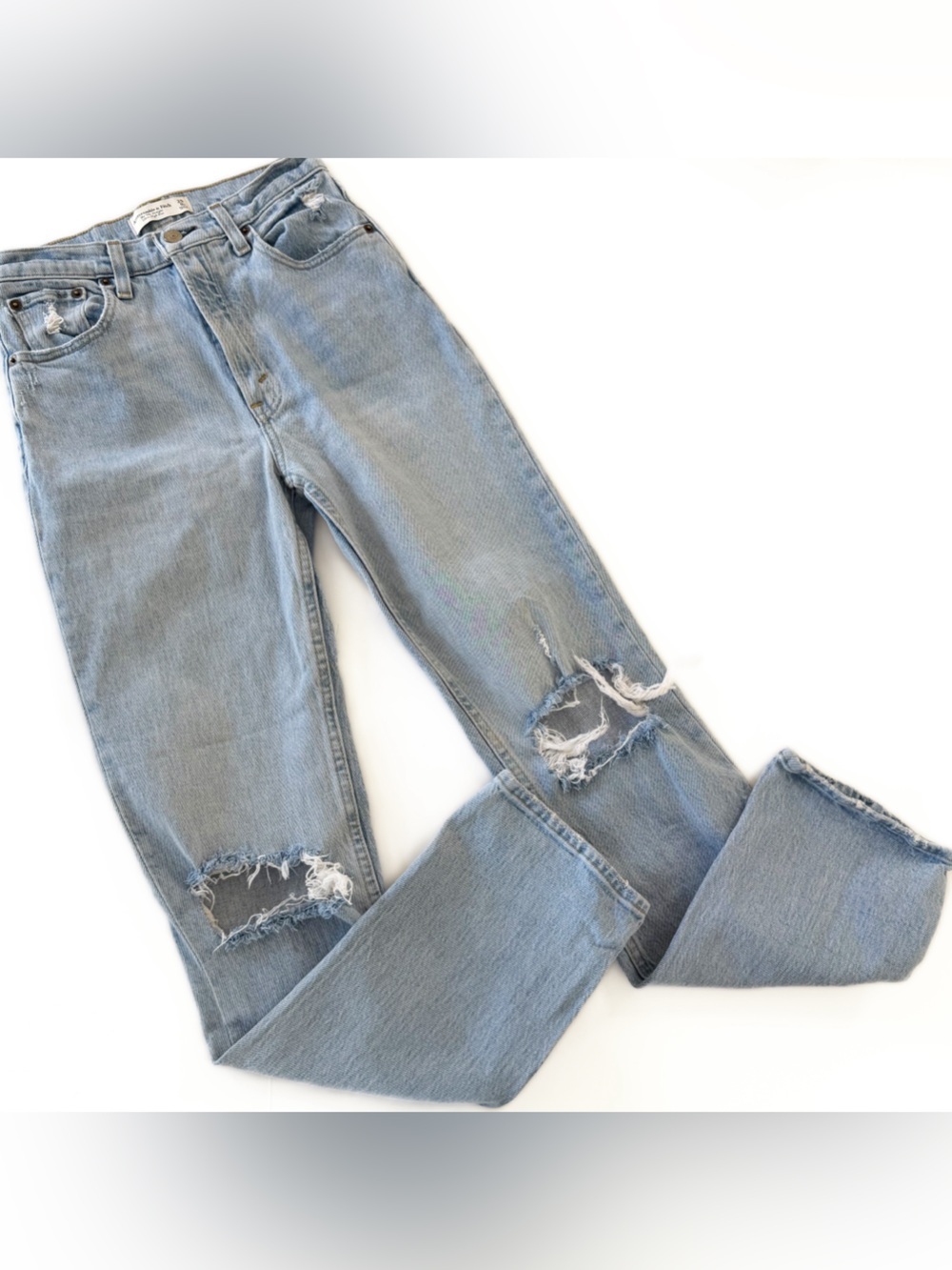 Abercrombie & Fitch Jeans 25 90s Straight Ultra High Rise Distressed